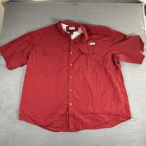 Magellan Sportswear Vented Fishing Shirt Wicking Relaxed Fit Men's 4XL Red